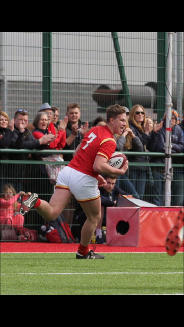 Gethin Davies in action for Wales